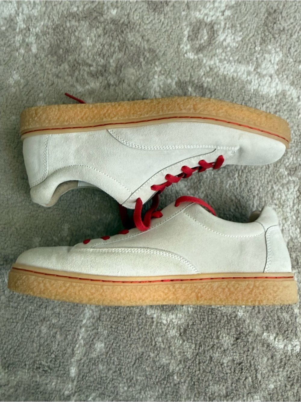Onitsuka Tiger Mity Nippon Made Suede Sneakers White Cream Red Mens 8.5